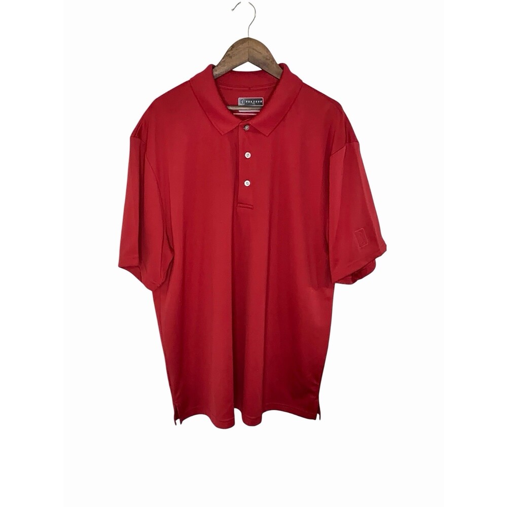 PGA Tour Official Licensed Airflux Polo Golf Shirt Men Sz XL Red Short Sleeve - Picture 2 of 5